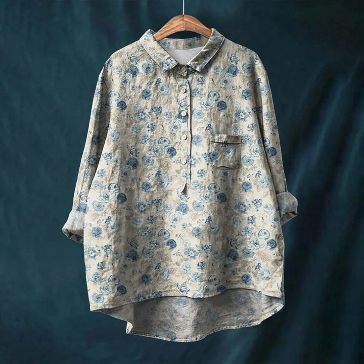 Stilvolles Damen Hemd mit modernem Print, weit geschnitten, ideal für lässige Freizeitlooks und den Alltag.