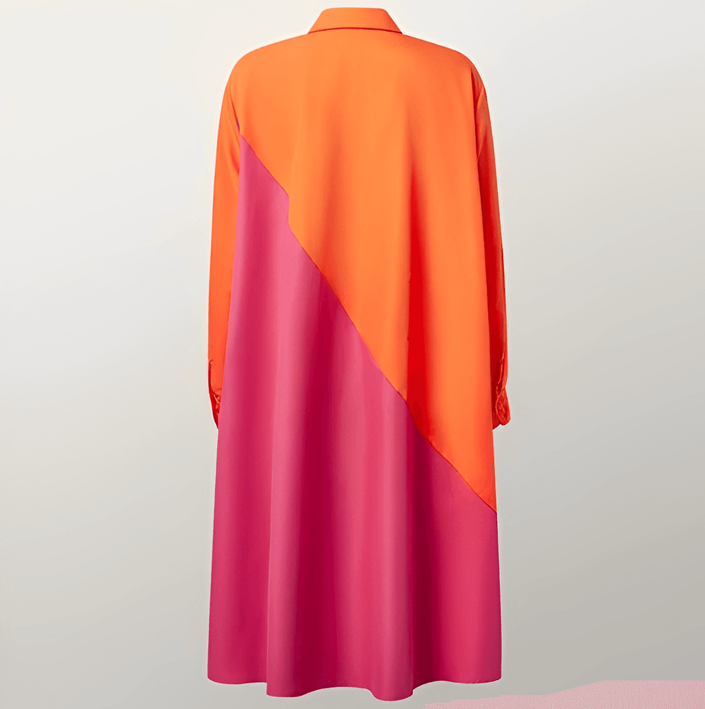Bequemes Damen Shirtdress für den Herbst mit lockerem Schnitt und elegantem Kragen, vielseitig.