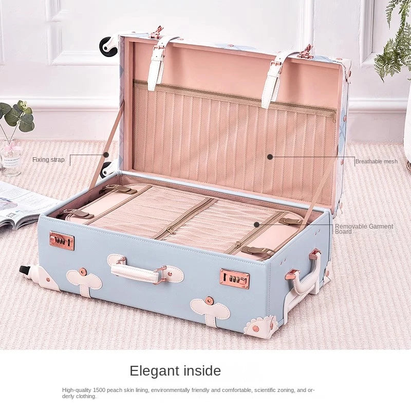 Großer Retro Hartschalenkoffer. Robuster Vintage Rollkoffer für längere Reisen & stilvolles Reisegepäck.
