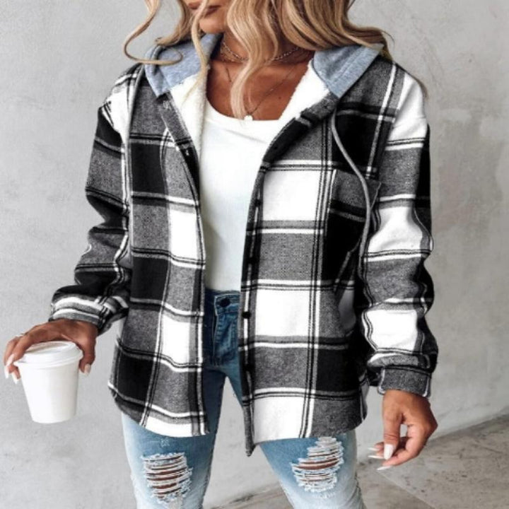 Stylische Damen Winterjacke mit Kapuze, warm & bequem, ideal für Outdoor & Freizeit. Mit Reißverschluss.