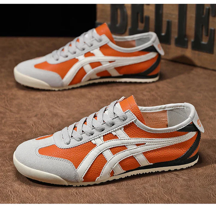 Frontale Ansicht der geometrischen Unisex-Sneaker, perfekt als leichte Sommerschuhe.