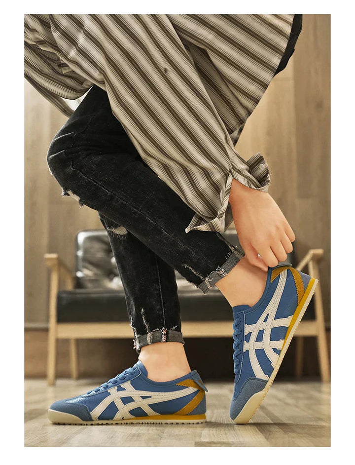 Stylische Herren-Sneaker mit geometrischem Muster, leicht & atmungsaktiv, ideal für den Sommer.