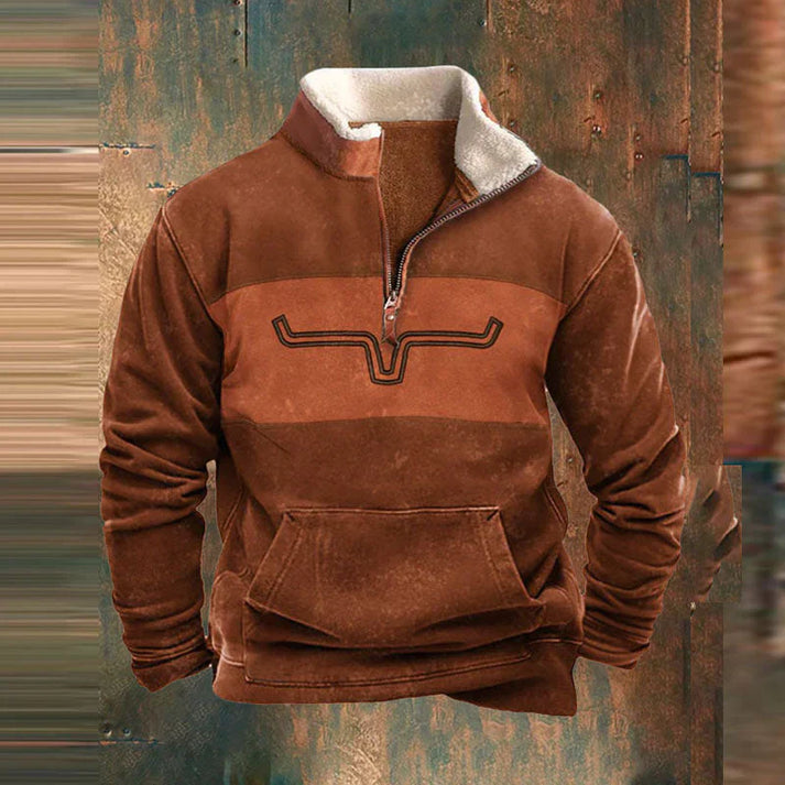 Bequemer Herren Freizeit Pullover mit modernem Schnitt und Halbzipp für stilvollen Casual Wear im Winter.