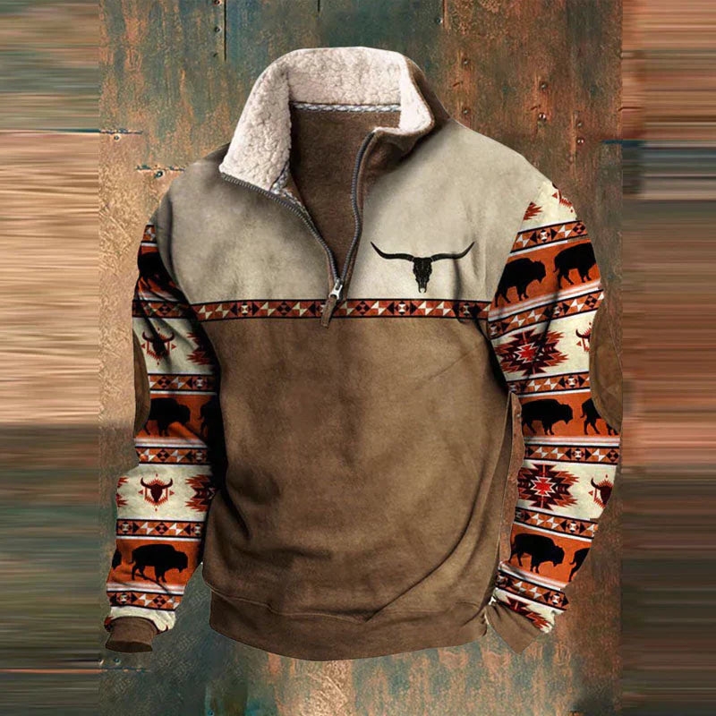 Herren Winter Pullover mit Halbzipp und Kängurutasche. Maximaler Komfort für den modernen Mann, ideal für Freizeit.
