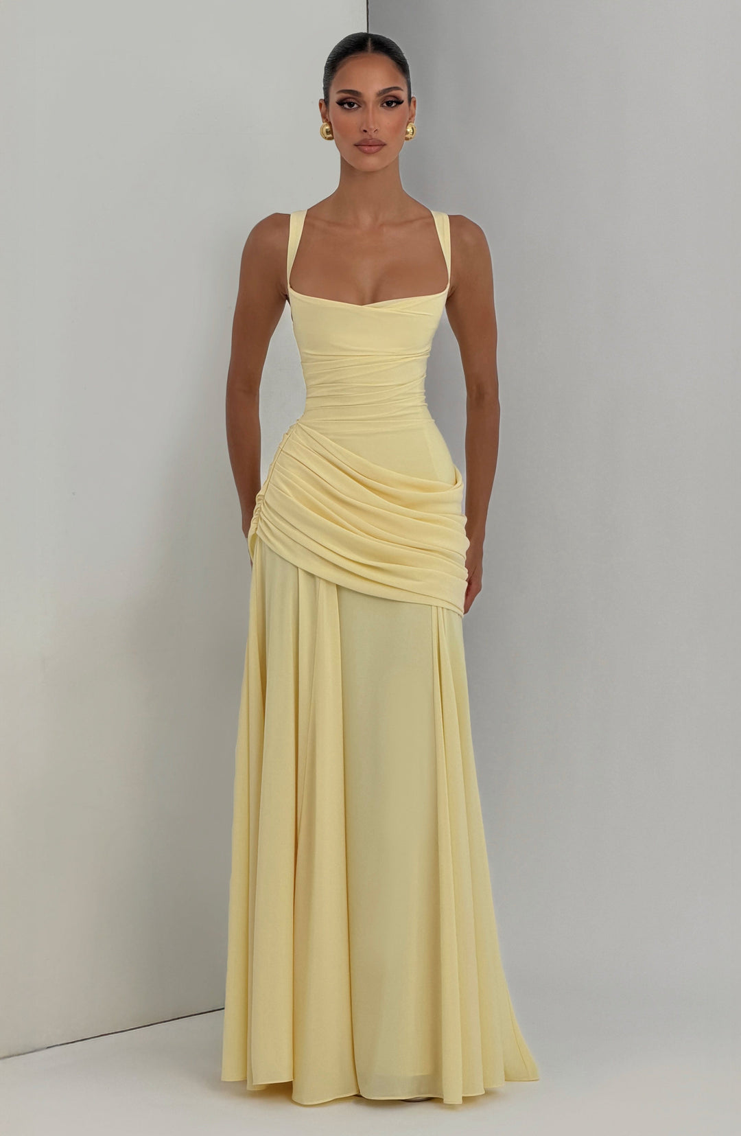 Damen Maxikleid in Marineblau Rückansicht
