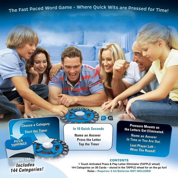 "Tapple™ Familienspiel: Tragbares Wortspiel, buntes Design, interaktive Spielerfahrung, ideal für kreative Spielabende"