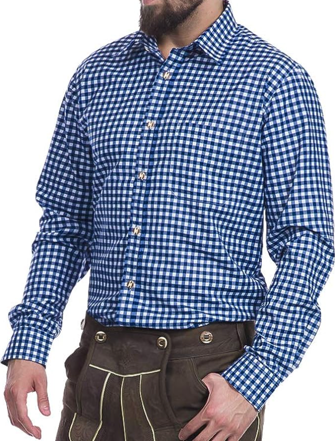 Hochwertiges Herren Trachtenhemd als Trachtenmode für Oktoberfest, Volksfeste und traditionelle Feiern.