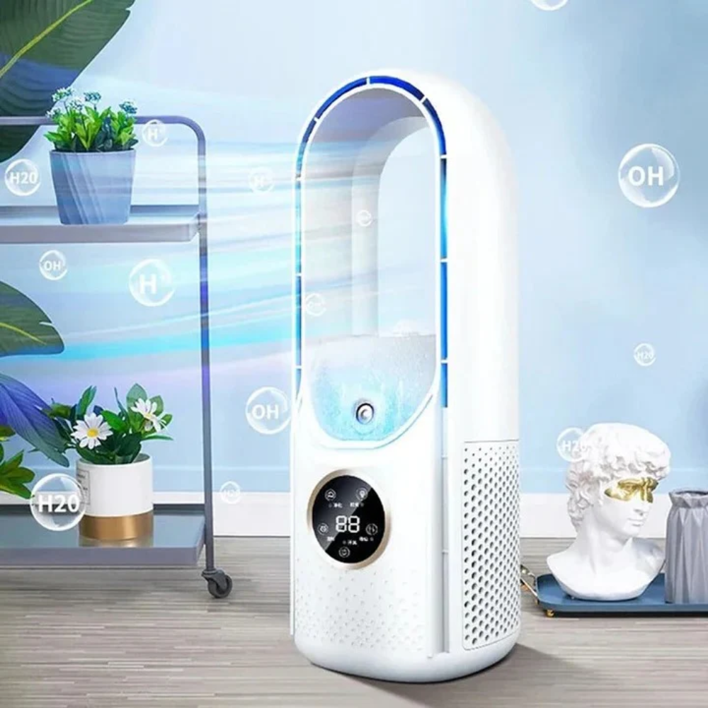 Tragbare rotorblattlose Klimaanlage, kompakt & leise, für effiziente Raumkühlung in Ihrem Zuhause. Perfektes Haushaltsgerät.