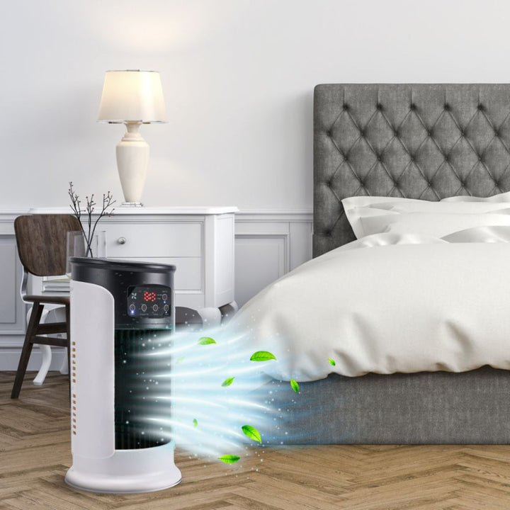 Tragbarer blattloser Mini-Luftkühler für Büro und Zuhause, bietet kühle Erfrischung im Sommer.