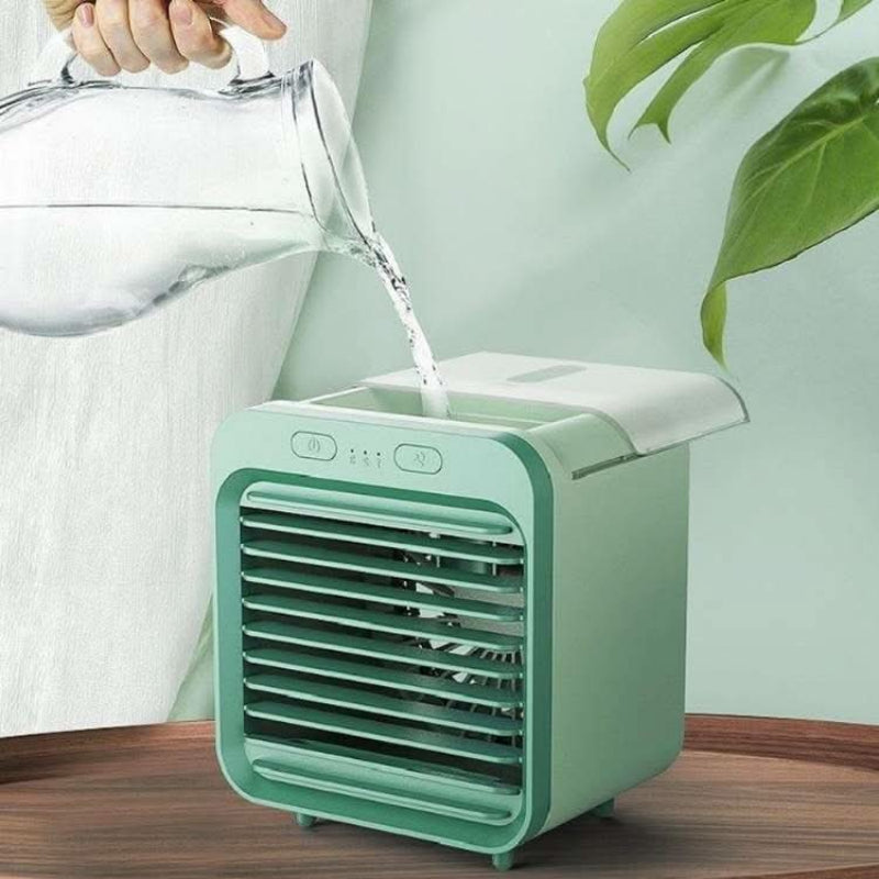 Kompakter, tragbarer Luftkühler mit 3-Stufen-Ventilator. Ideal für Schlafzimmer, Büro & persönliche Kühlung im Sommer.