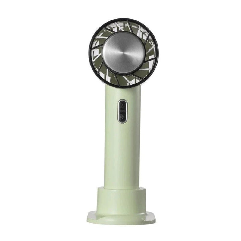 Kompakter USB Ventilator, wiederaufladbar, ideal als Desktop Kühler. Perfekt für Sommer und Home Office.