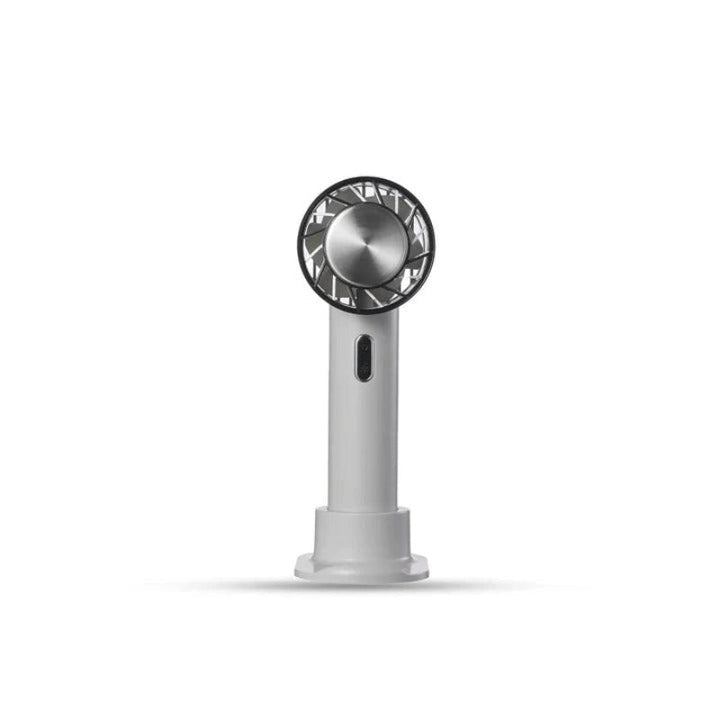 Mini Ventilator in modernem Design, leicht und mit 3 Geschwindigkeiten. Optimale Kühlung für jeden Schreibtisch.