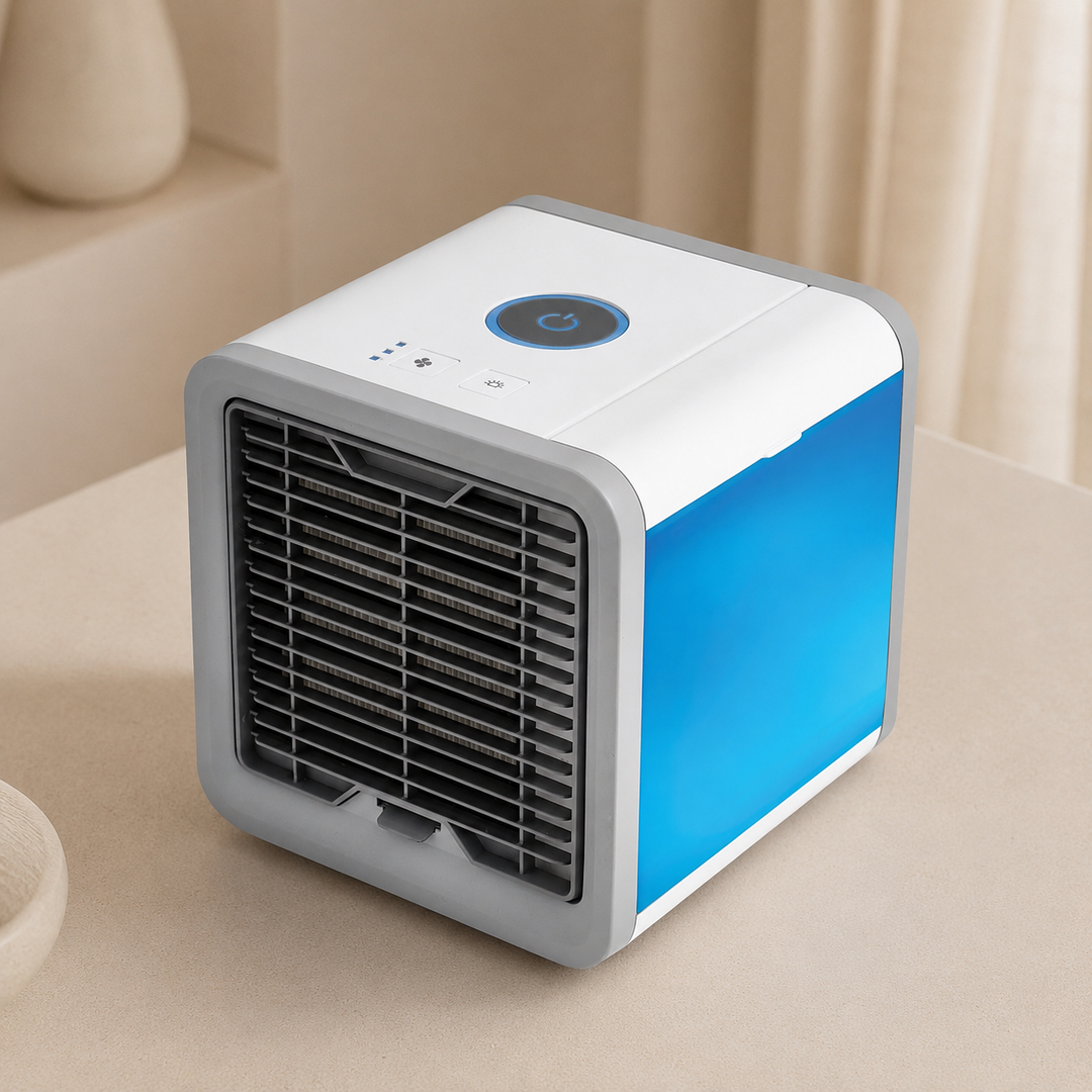 Tragbarer USB Luftkühler für persönlichen Komfort, ideal für Schreibtisch & Büro. Mini-Klimaanlage kühlt & erfrischt.
