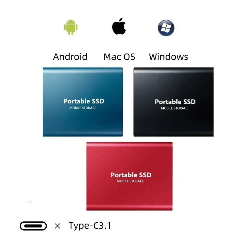 Robuste tragbare 2TB SSD-Festplatte für schnelle Backups und große Datenmengen.