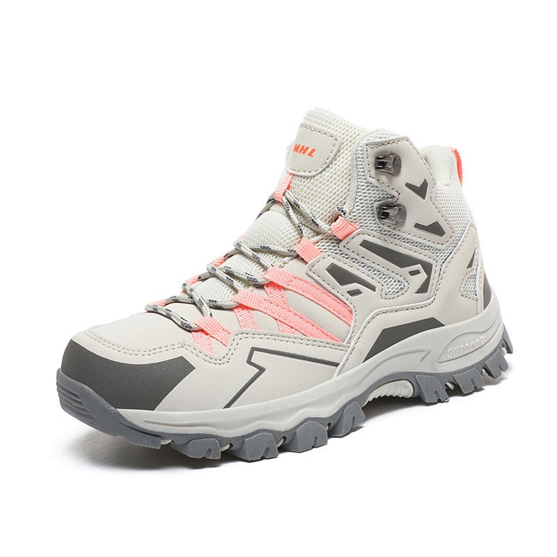 Wasserdichte Outdoor-Wanderschuhe in Rosa und Grau