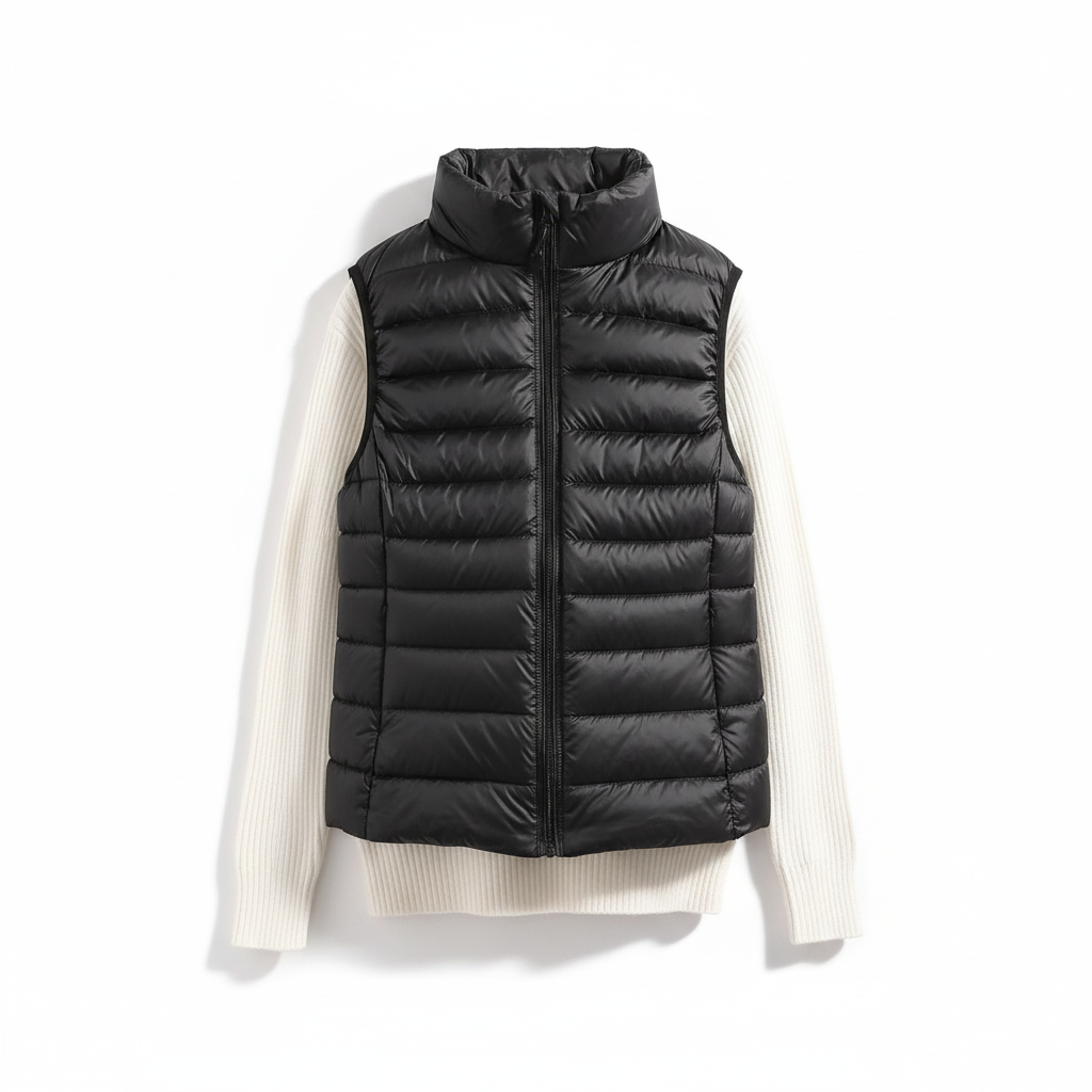 Ultraleichte Damen Daunenweste, warm und leicht, ideal für Outdoor-Aktivitäten oder Übergangszeiten.