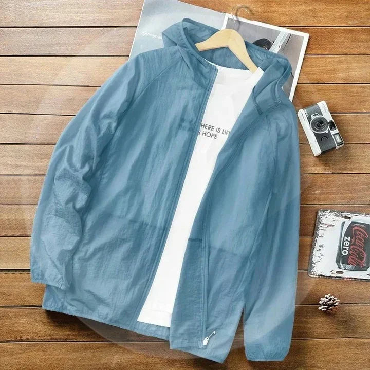 Ganzjährige, leichte Outdoor-Windjacke mit Kapuze für Herren & Damen. Bietet UV-Schutz, ideal zum Wandern & Reisen.