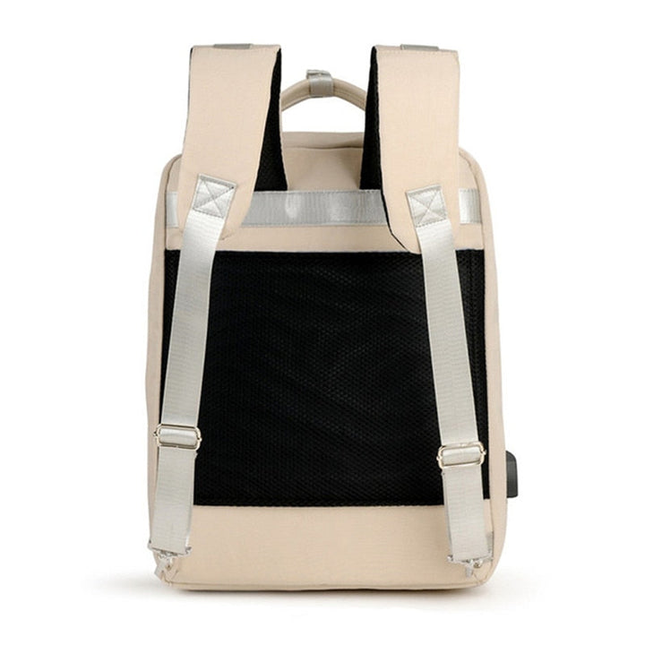 Stichfester, sicherer Laptop Rucksack in Grau, ideal für Unisex Reisen und den täglichen Gebrauch.