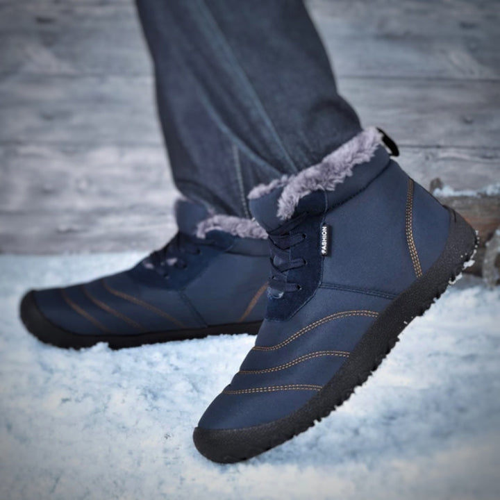 Warme Unisex Barfuß-Winterstiefel mit rutschfester Sohle und minimalistischem Design für Outdoor-Aktivitäten.