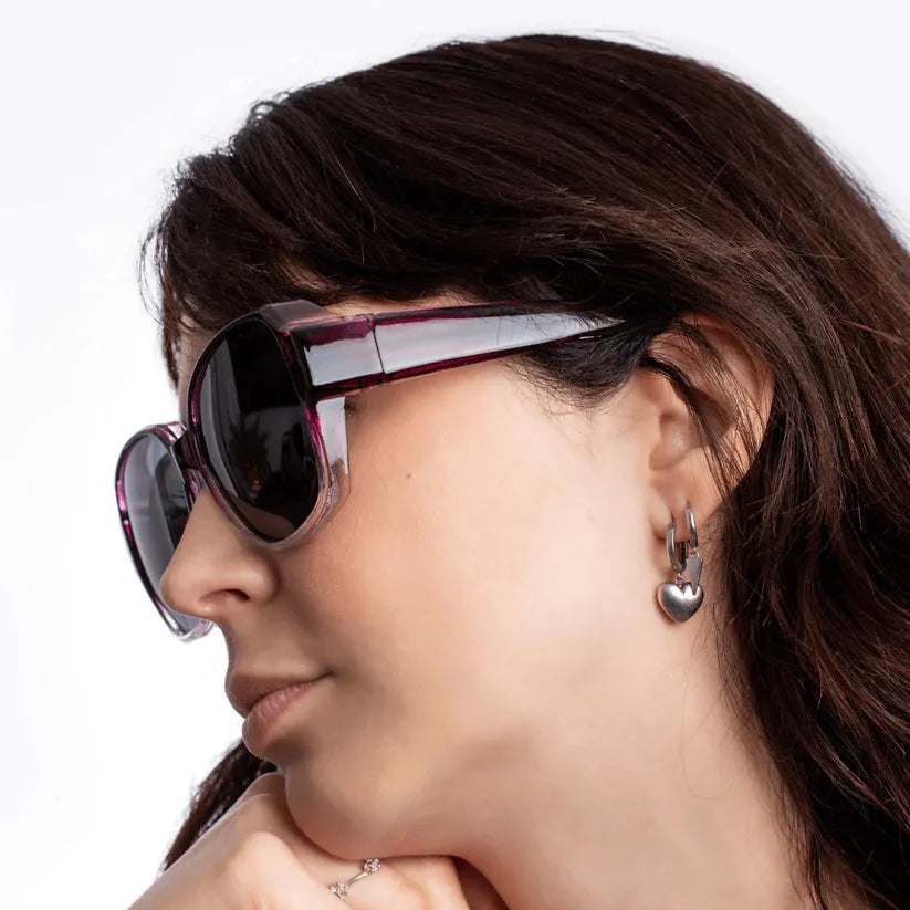 Robuste Überzieh-Sonnenbrille, polarisiert, für Brillenträger, Blendschutz & UV-Schutz für den Alltag.
