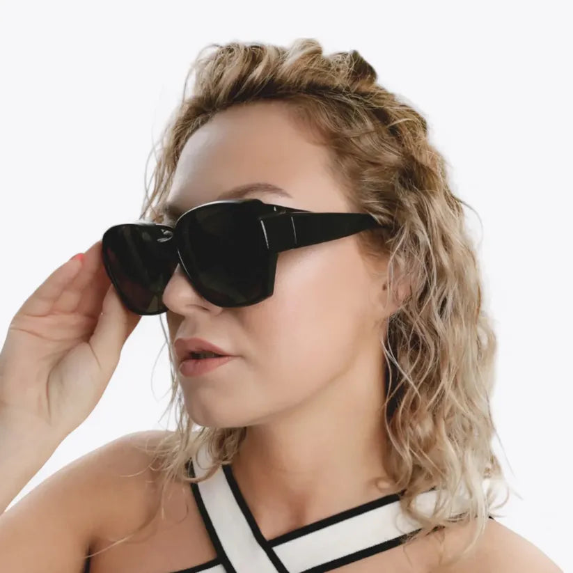 Premium Überziehbrille polarisiert, UV-Schutz, Blendschutz, für Brillenträger, ideal für alle Lichtverhältnisse.