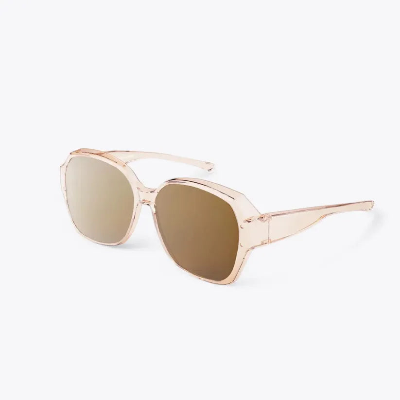 Schwarze Überzieh-Sonnenbrille unisex, polarisiert, für Brillenträger, optimaler Blendschutz beim Autofahren.
