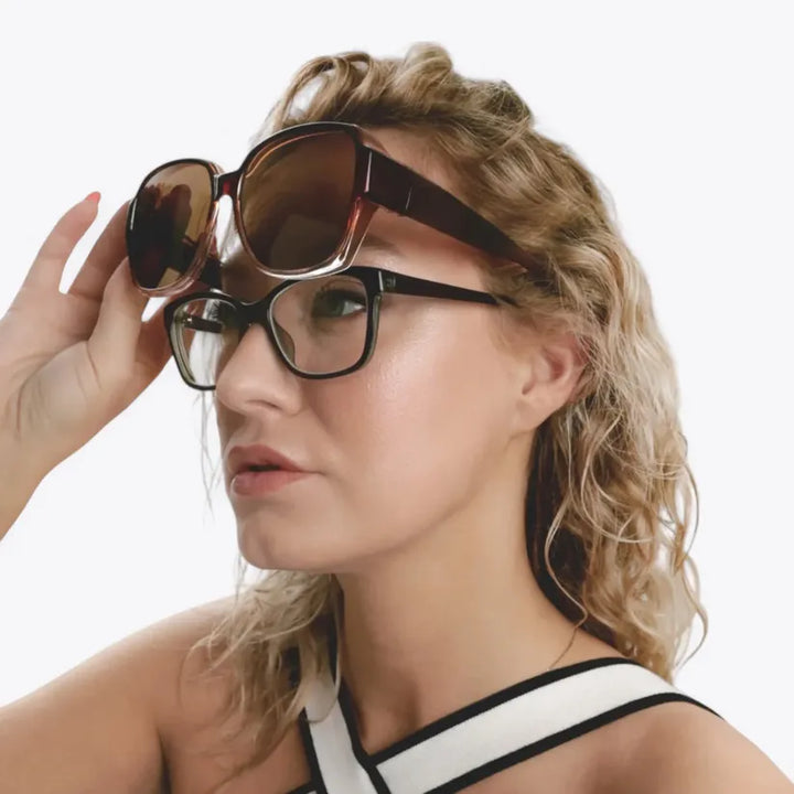 Überzieh-Sonnenbrille polarisiert, UV-Schutz, Blendschutz für Brillenträger, für optimale Sicht im Alltag.