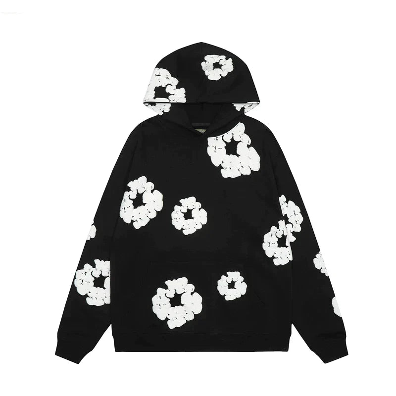Unisex Floral Winter-Kapuzenpullover, weich & warm, ideal für kalte Tage.