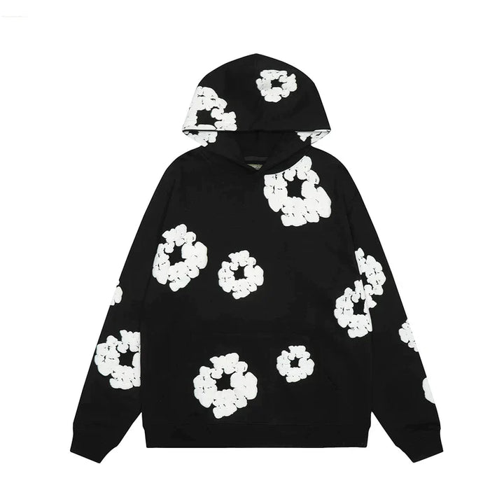 Unisex Floral Winter-Kapuzenpullover, weich & warm, ideal für kalte Tage.