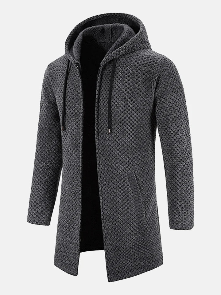 Robuste Unisex Winterjacke mit Kapuze und durchgehendem Reißverschluss. Warme Freizeitjacke für Alltag.