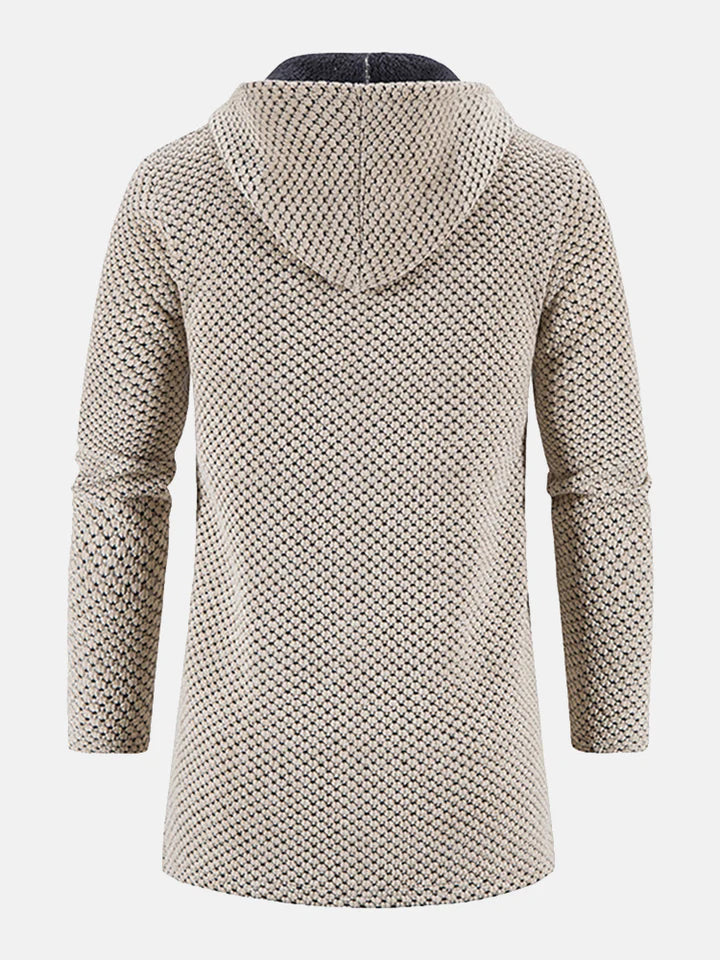 Moderne Unisex Zip-Jacke mit Kapuze. Warme Oberbekleidung für Herbstmode & Winterkomfort.