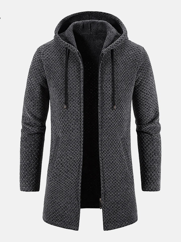 Stilvolle Unisex Kapuzen-Zip-Jacke, ideal als Freizeitjacke oder für den Alltag im Herbst/Winter.