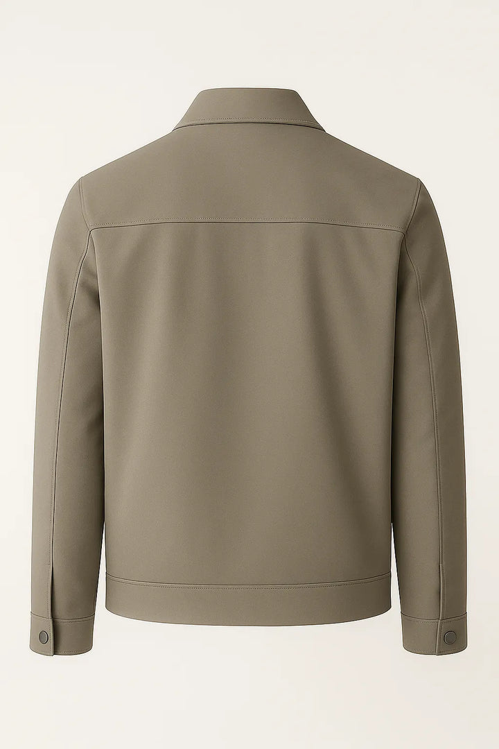 Modische Unisex Freizeitjacke in Khaki, perfekt als leichte und komfortable Übergangsjacke für Herbst und Frühling.