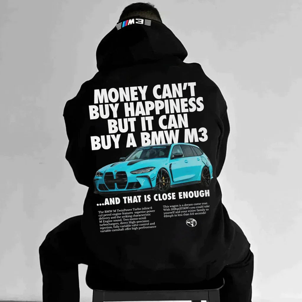 Dynamischer Unisex Grafik-Hoodie für Streetwear und Sport; bequemer Kapuzenpullover mit Renn-Flair.