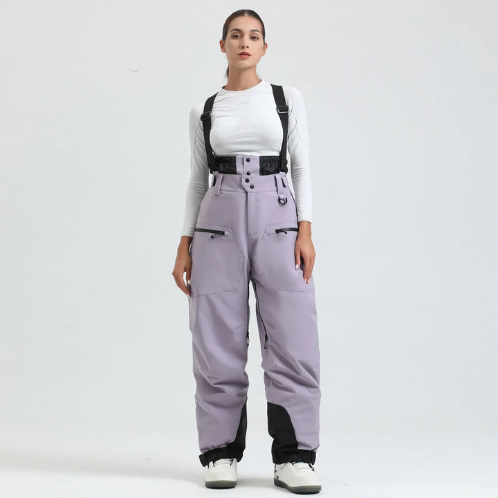 Hochwertige Unisex Skihose, wasserdicht und extrem warm, mit Hosenträgern für maximalen Schutz beim Wintersport.