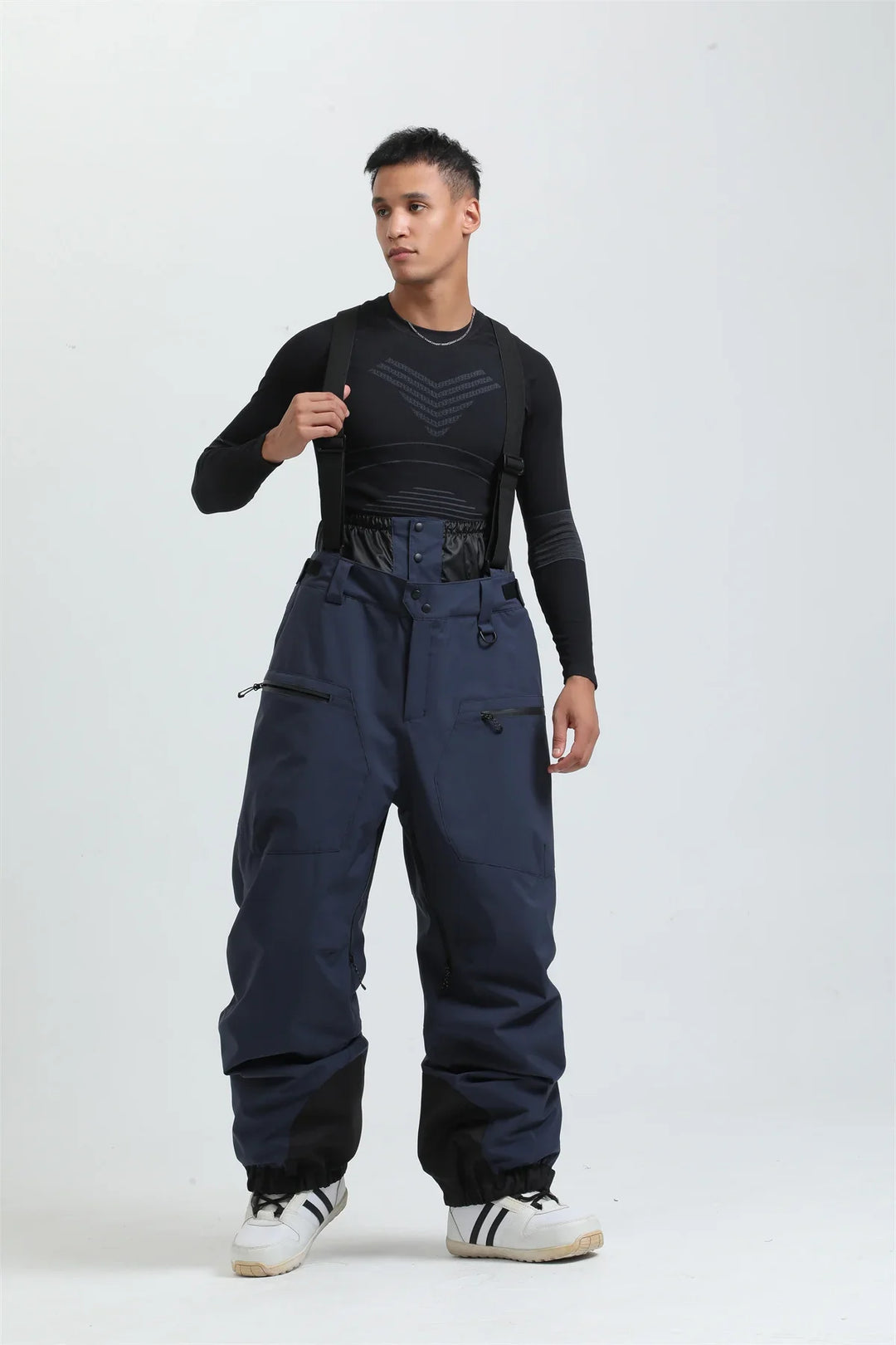 Extrem warme & wasserdichte Schneeoverall Hose mit Hosenträgern, perfekte Winterkleidung für Outdoor-Aktivitäten.