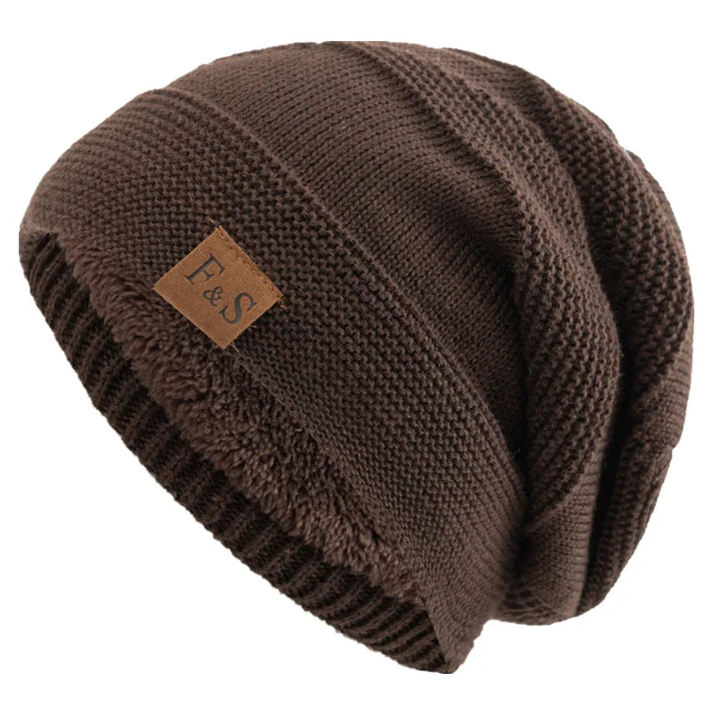 Trendige Slouchy Strickmütze, Unisex Wintermütze mit kuscheligem, warmem Innenfutter.