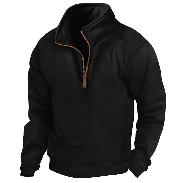 Vielseitiger Unisex Fleece Hoodie mit taktischem Design & Stehkragen für Sport, Reise & Alltag.