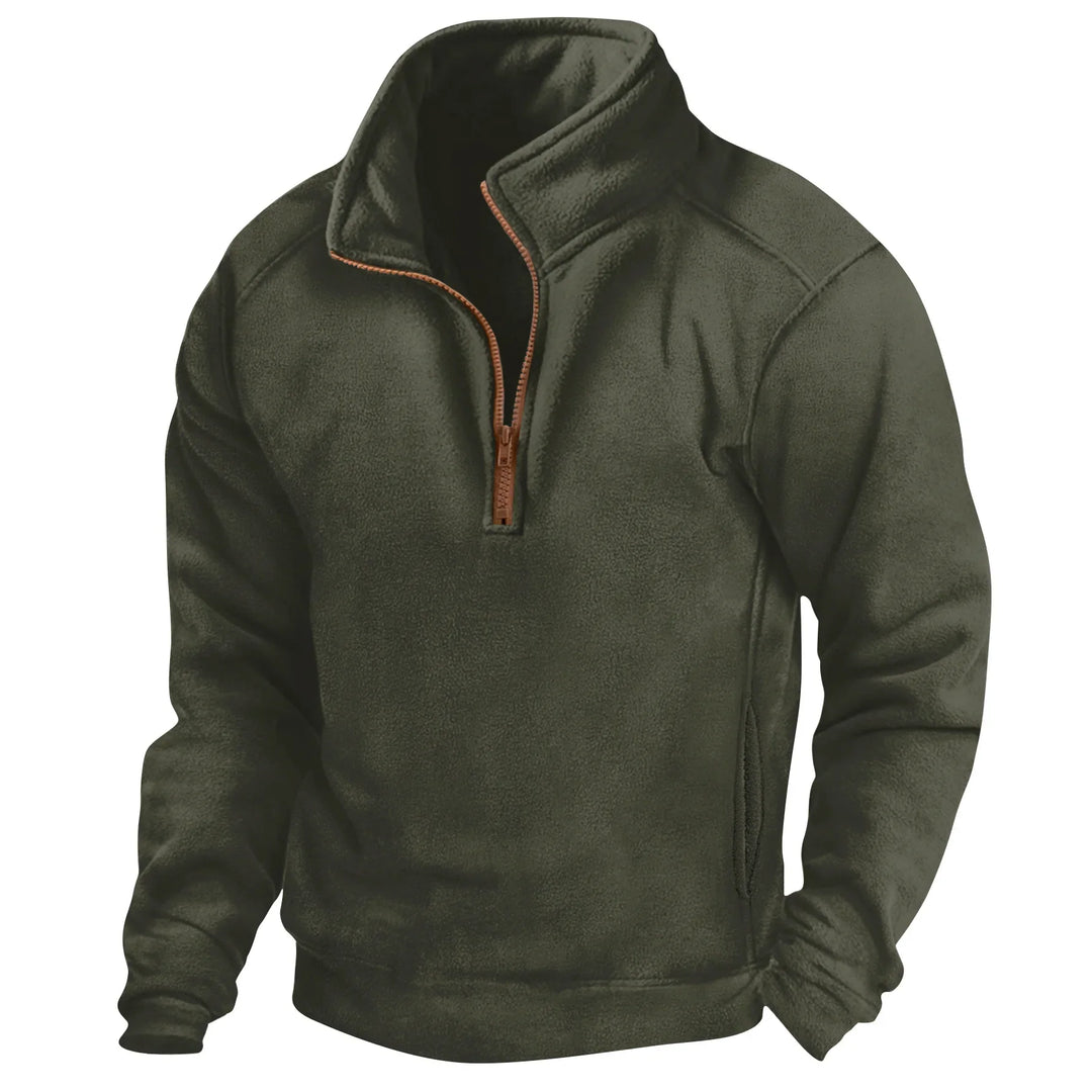 Komfortabler Unisex Outdoor Hoodie aus Fleece mit Stehkragen, perfekt für Wärme und Freizeit.