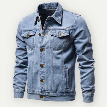 Unisex Trucker Jacke aus robustem Denim, klassischer Stil, ideal für Herbst & Übergang. Vielseitige Freizeitjacke.