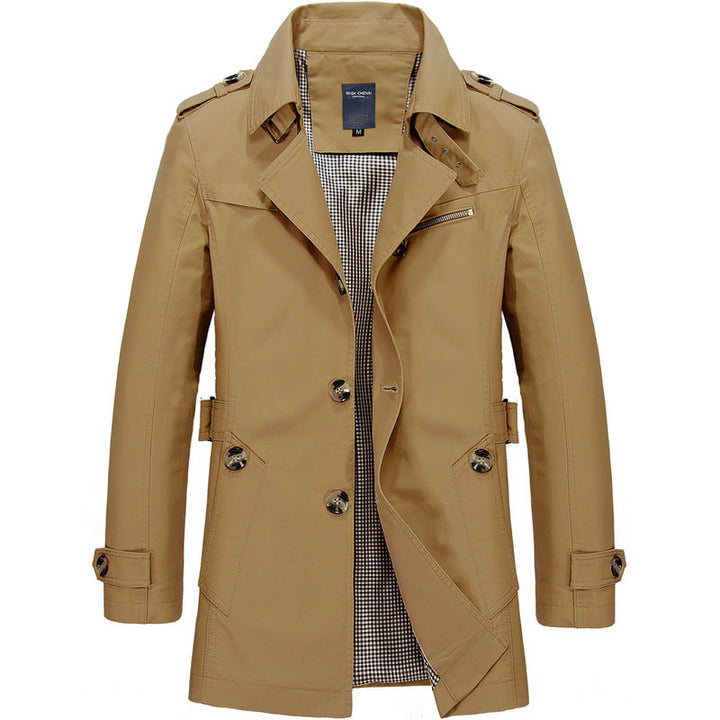 Moderner Unisex Windbreaker-Mantel in elegantem Schnitt. Wasserabweisender Stoff, vielseitig für Business & Freizeit.