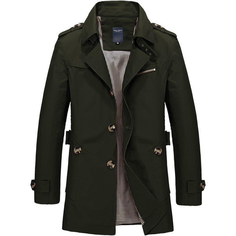 Funktionaler Unisex Mantel für Herbst & Übergang. Wasserabweisender Wetterschutz; klassisch und elegant für jede Gelegenheit.