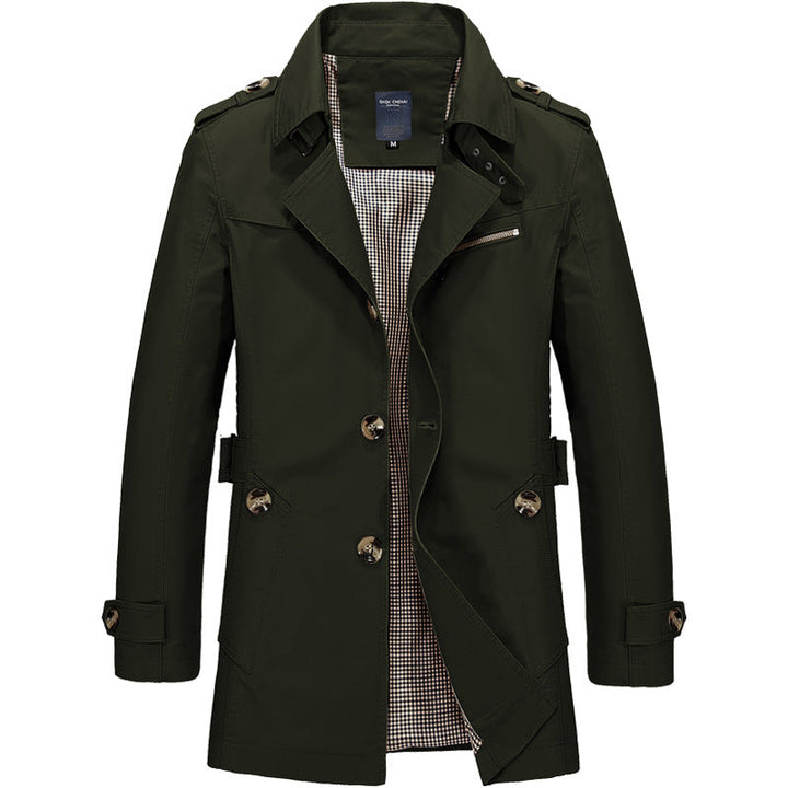 Funktionaler Unisex Mantel für Herbst & Übergang. Wasserabweisender Wetterschutz; klassisch und elegant für jede Gelegenheit.