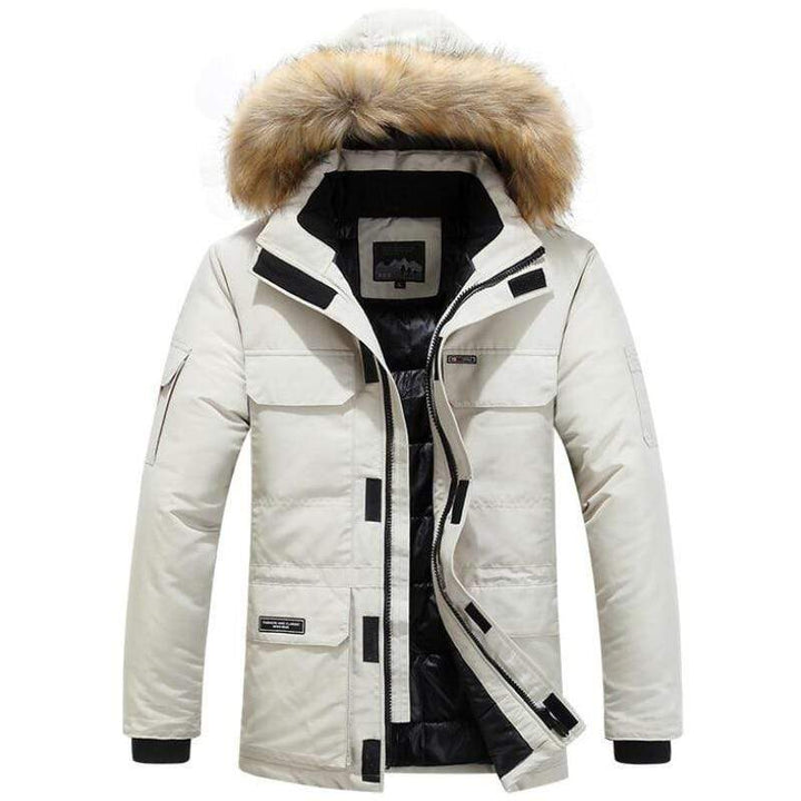 Unisex wasserabweisender Winterparka mit Kapuze für optimalen Schutz und Wärme an kalten Outdoor-Tagen.