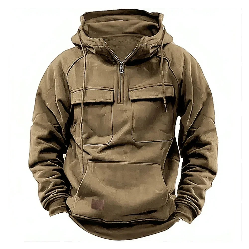 Robuste Unisex Sport- & Freizeitjacke aus wetterfestem Material, ideal für Outdoor-Aktivitäten wie Wandern und Reisen.