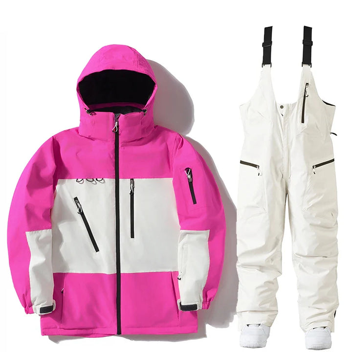 Isoliertes Skianzug Set: Skijacke & Skihose für extreme Kälte im Schnee.