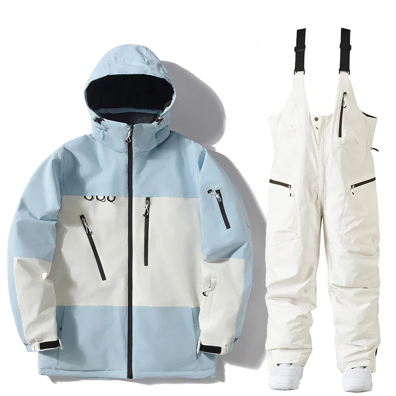 Wasserdichte Skijacke unisex, Detailansicht der Reißverschlüsse & Taschen.