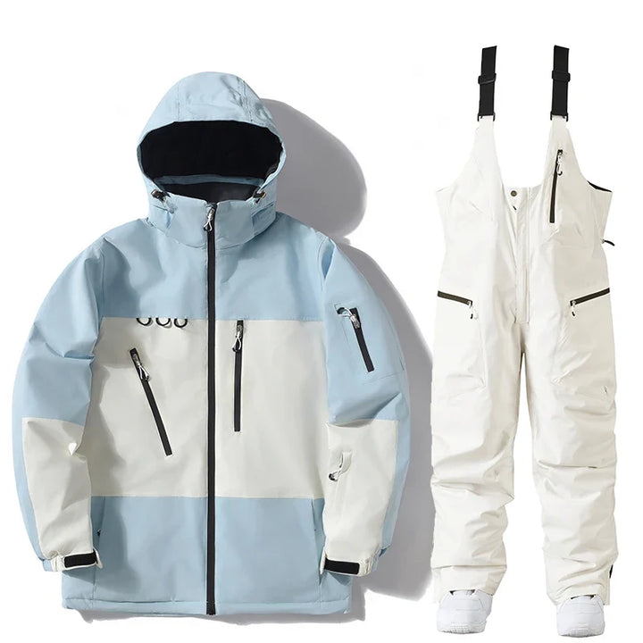 Wasserdichte Skijacke unisex, Detailansicht der Reißverschlüsse & Taschen.
