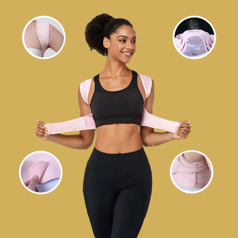Unsichtbarer Rückenstabilisator, ergonomisch, schlankes Design, unter Kleidung tragbar, verbessert Körperhaltung, atmungsakti