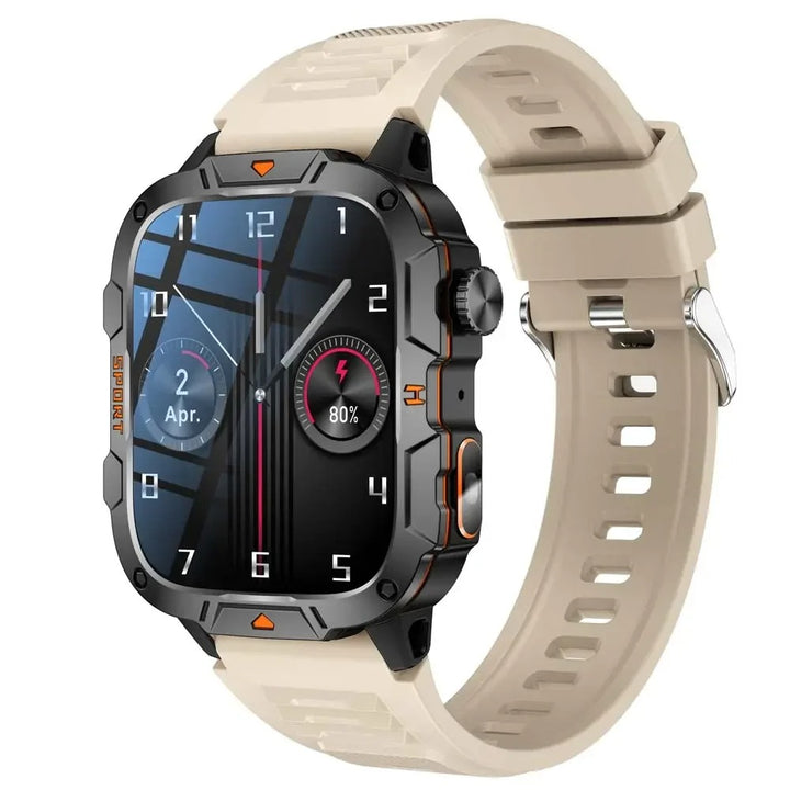 Robuste Bluetooth-Smartwatch mit Gesundheitsmonitoring & IP68-Schutz